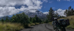 Dirtroad, Motorcycle and Volcano Popocatepetl
