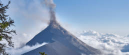 Acatenango erupting at daylight