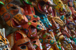 Colorful masks from Antigua Guatemala